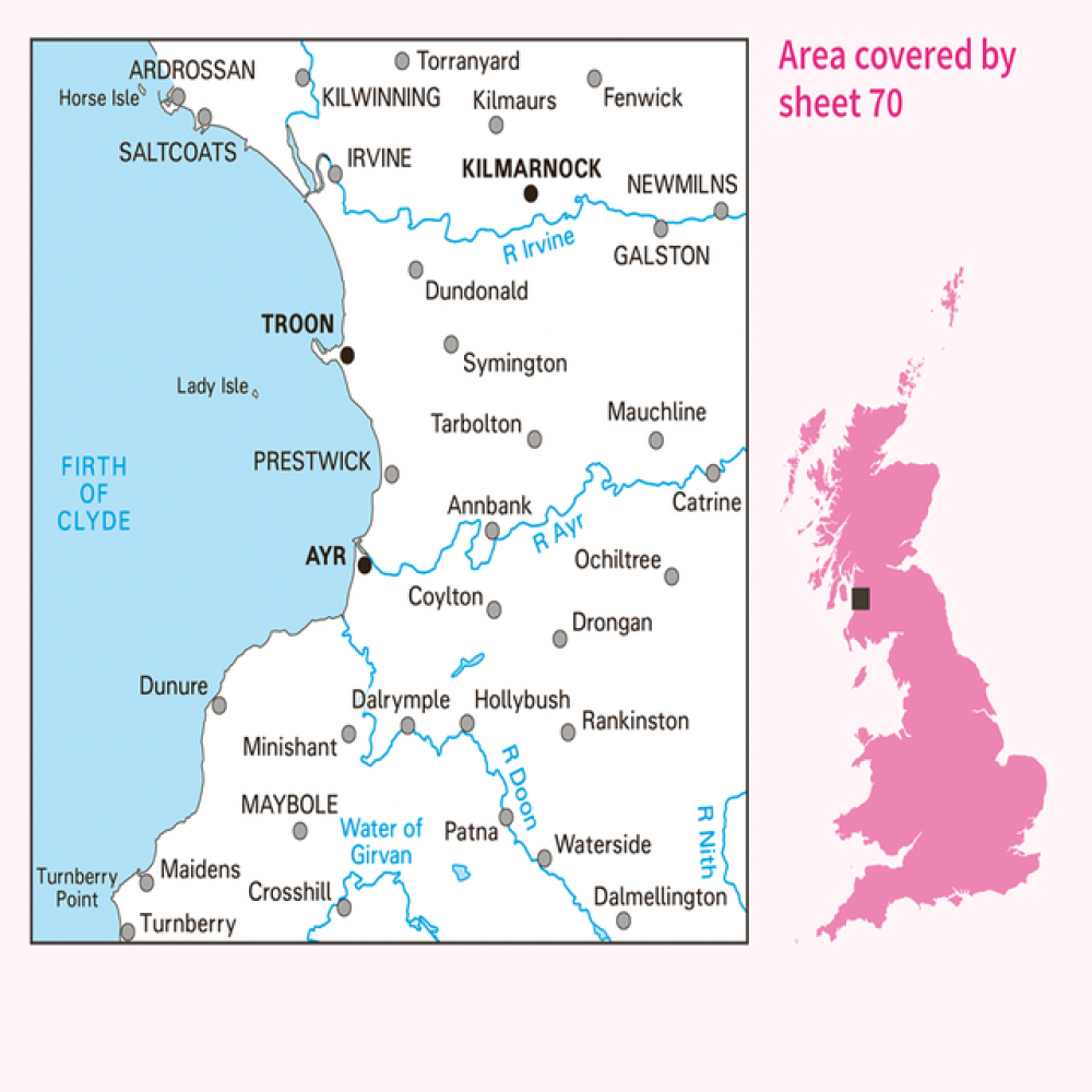 OS70 Ayr Kilmarnock Surrounding area